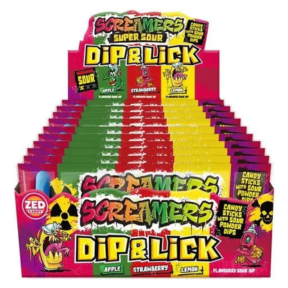 ZED Candy ZED Screamers Dip&Lick 28 Beutel im Karton candytoys.ch Switzerland
